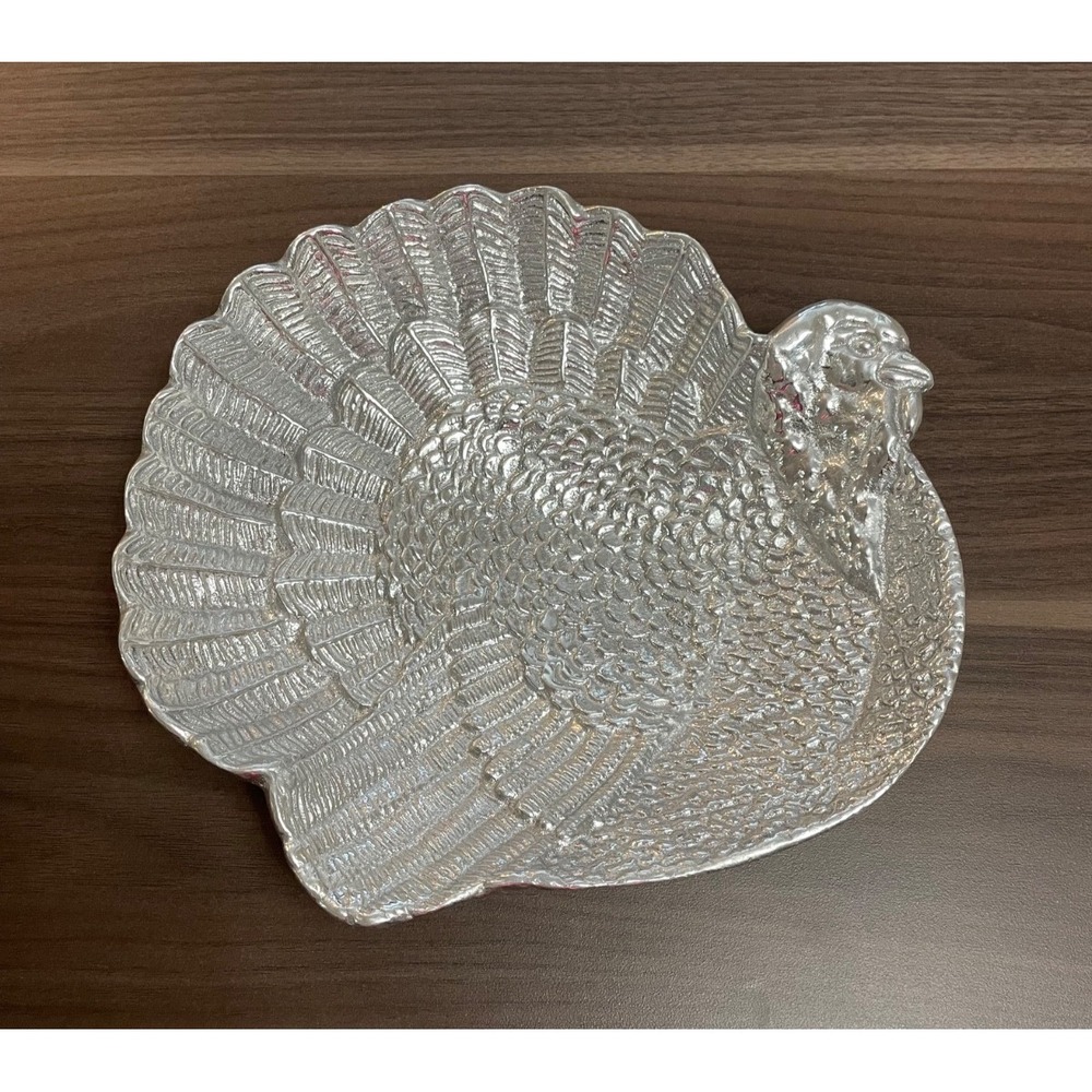 Mariposa Metal Turkey Shaped Plate Small 9 in